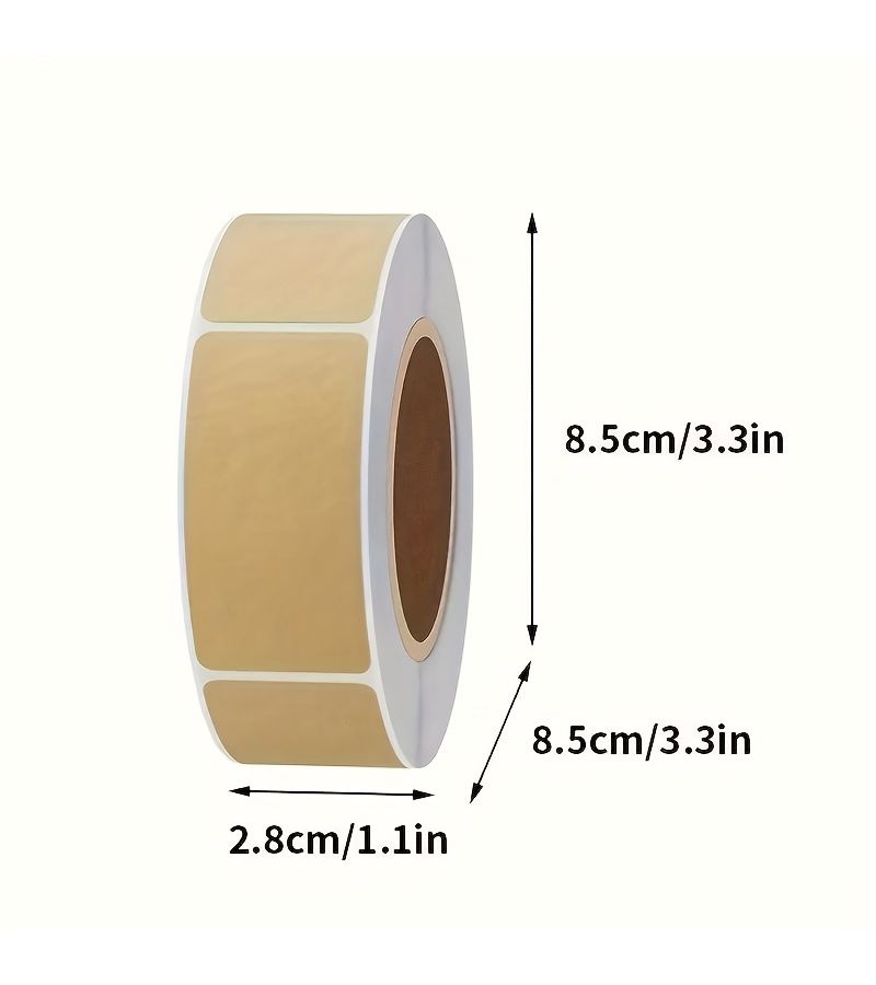 Self Adhesive Kraft Paper Labels 25x50mm Rectangle 1 Roll - Image 3