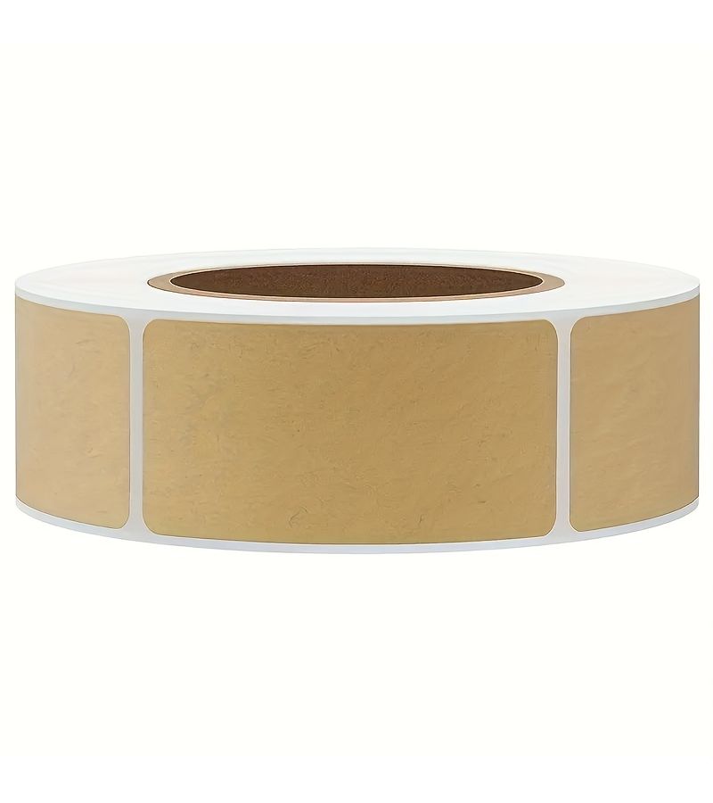 Self Adhesive Kraft Paper Labels 25x50mm Rectangle 1 Roll - Image 1