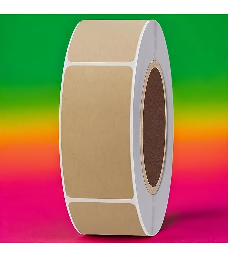 Self Adhesive Kraft Paper Labels 25x50mm Rectangle 1 Roll - Image 2