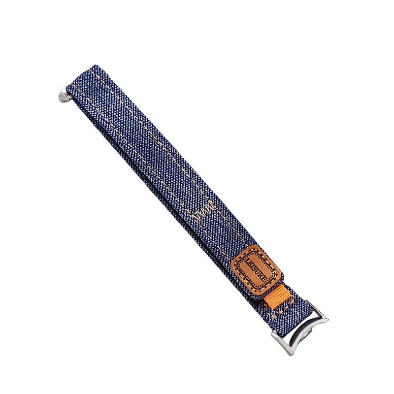 Bluejw Breathable Replacement Watch Strap for Xiaomi Mi Band 8/9/10 Pro – Canvas Denim NFC Loop with Velcro Closure, Thin Lightweight Bracelet Design - Image 5