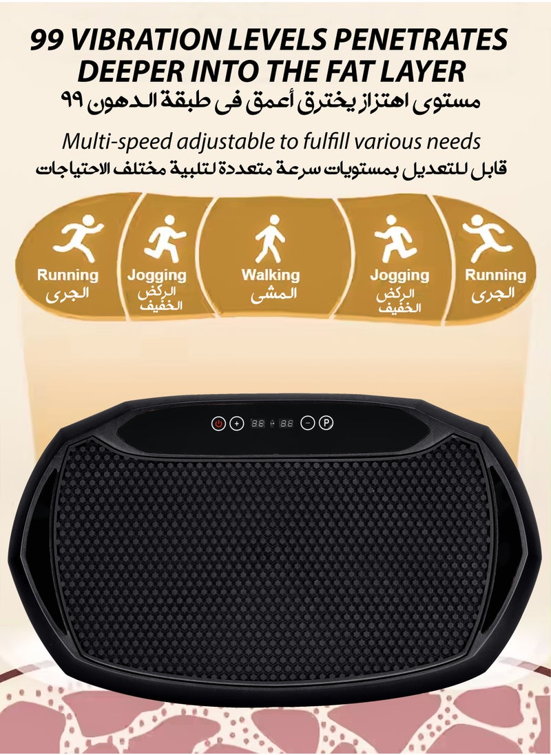 3D Vibration Plate Whole Body Exercise Machine Oscillation Pulsation Motion Platform Weight Loss Shaping ABS Toning Fitness Workout Pain Relief Muscles Massager Tissues Home Gym Burn Calories Faster