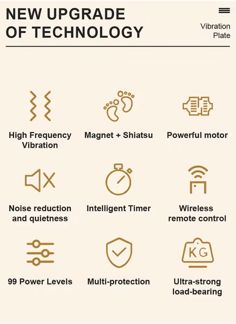 3D Vibration Plate Whole Body Exercise Machine Oscillation Pulsation Motion Platform Weight Loss Shaping ABS Toning Fitness Workout Pain Relief Muscles Massager Tissues Home Gym Burn Calories Faster