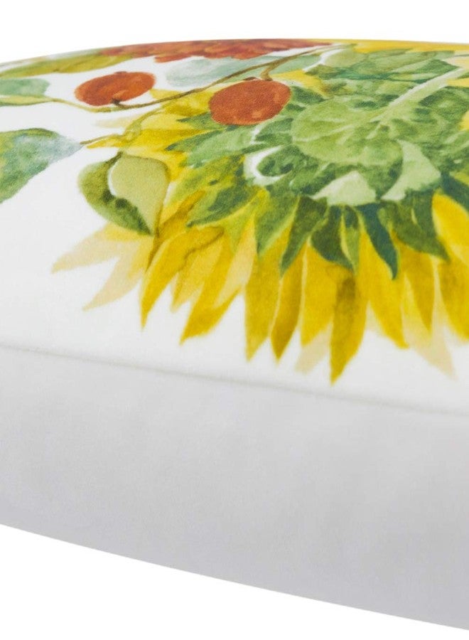 JWH Yellow Flower Throw Pillow Cover Decorative Floral Accent Pillow Cases Lumbar Pillowcase Soft Velvet Cushion for Car Couch Bed Chair Bedroom 14x24 Inch Beige - Image 5