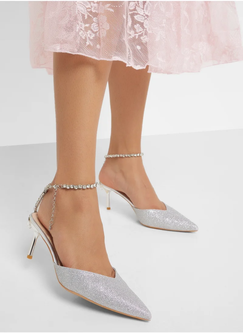 ايلا Chain Strap Heeled Pump