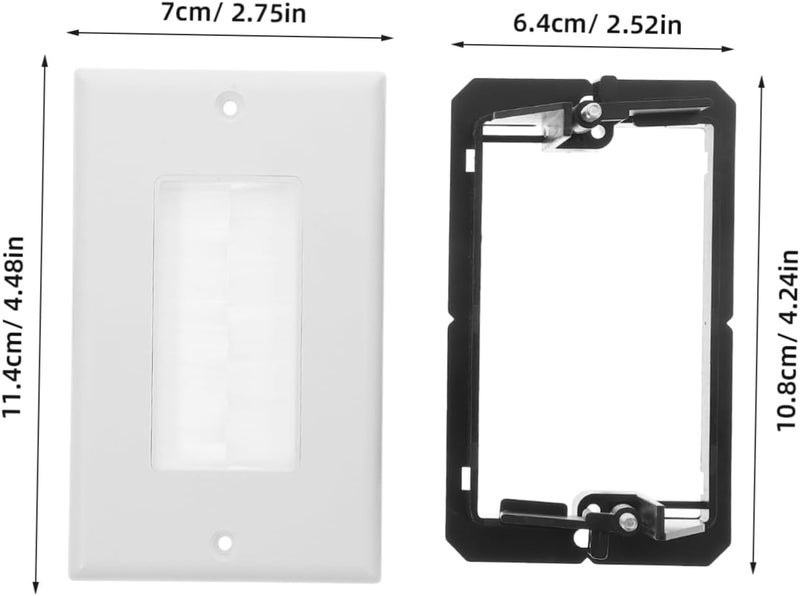 1Set Brush Panel for Cables Elegant Wall Cable Management Entry Panel with Pass Through Design Durable Stylish Brush Wall Plate for Neat Wire Organization - Image 2