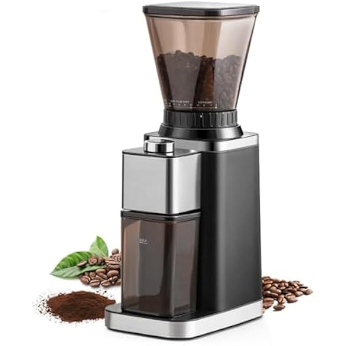 Doeek Electric Conical Burr Coffee Grinder  48 Precise Grind Settings For Espresso French Press  Home Use  Stainless Steel AntiStatic Easy Clean - Image 1