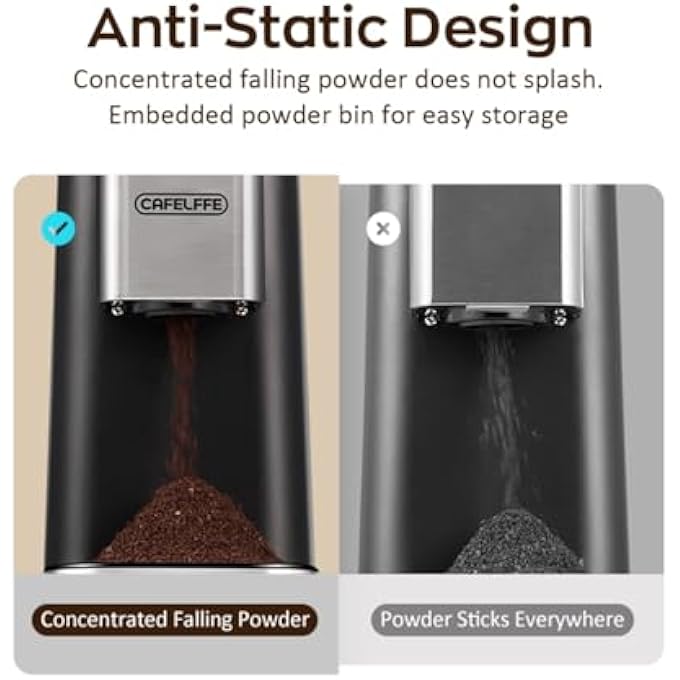 Doeek Electric Conical Burr Coffee Grinder  48 Precise Grind Settings For Espresso French Press  Home Use  Stainless Steel AntiStatic Easy Clean - Image 4