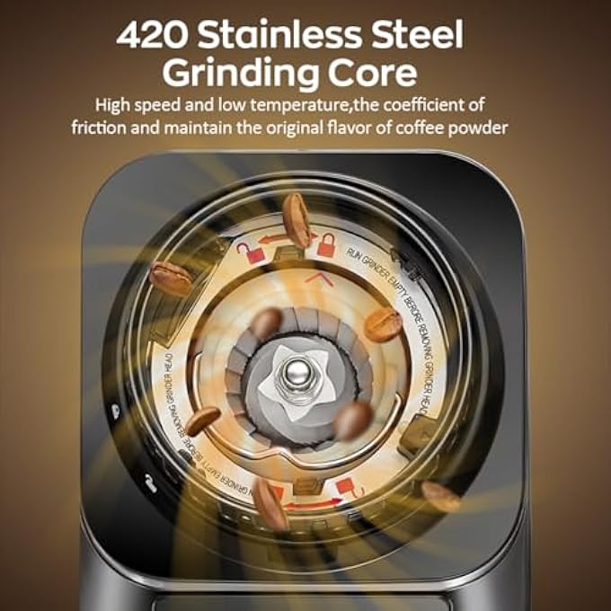 Doeek Electric Conical Burr Coffee Grinder  48 Precise Grind Settings For Espresso French Press  Home Use  Stainless Steel AntiStatic Easy Clean - Image 5