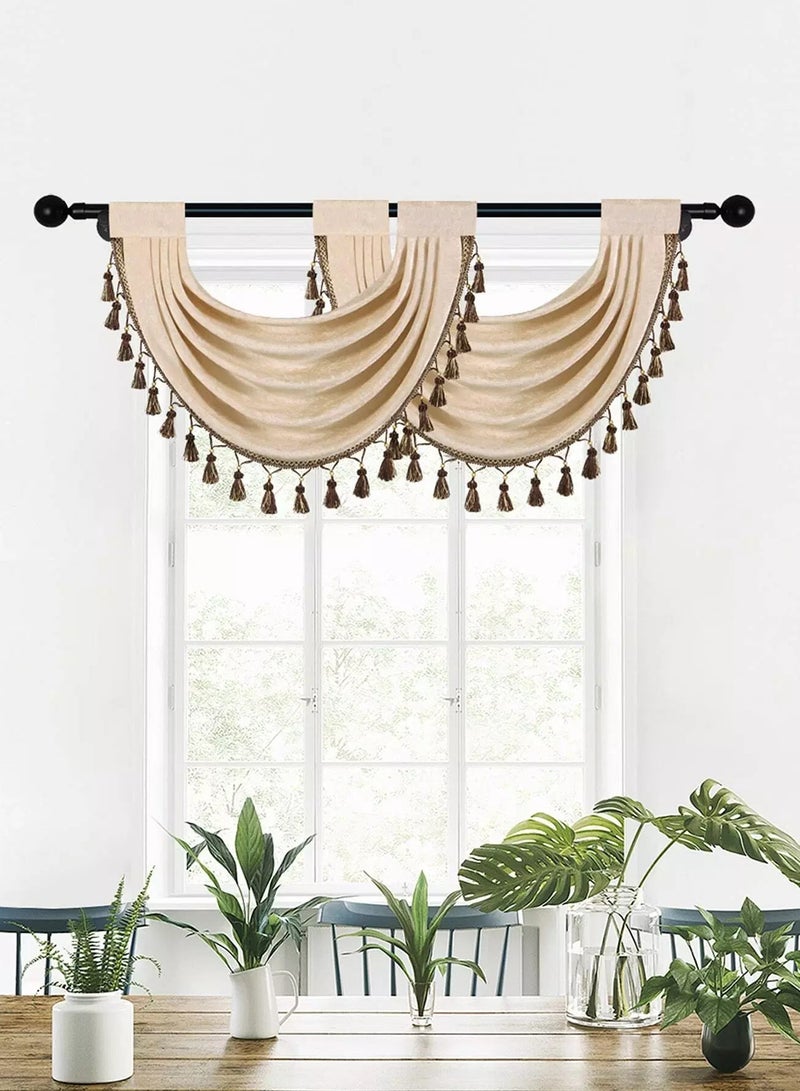 1pc Solid Color Rod Pocket Valance  - Image 1