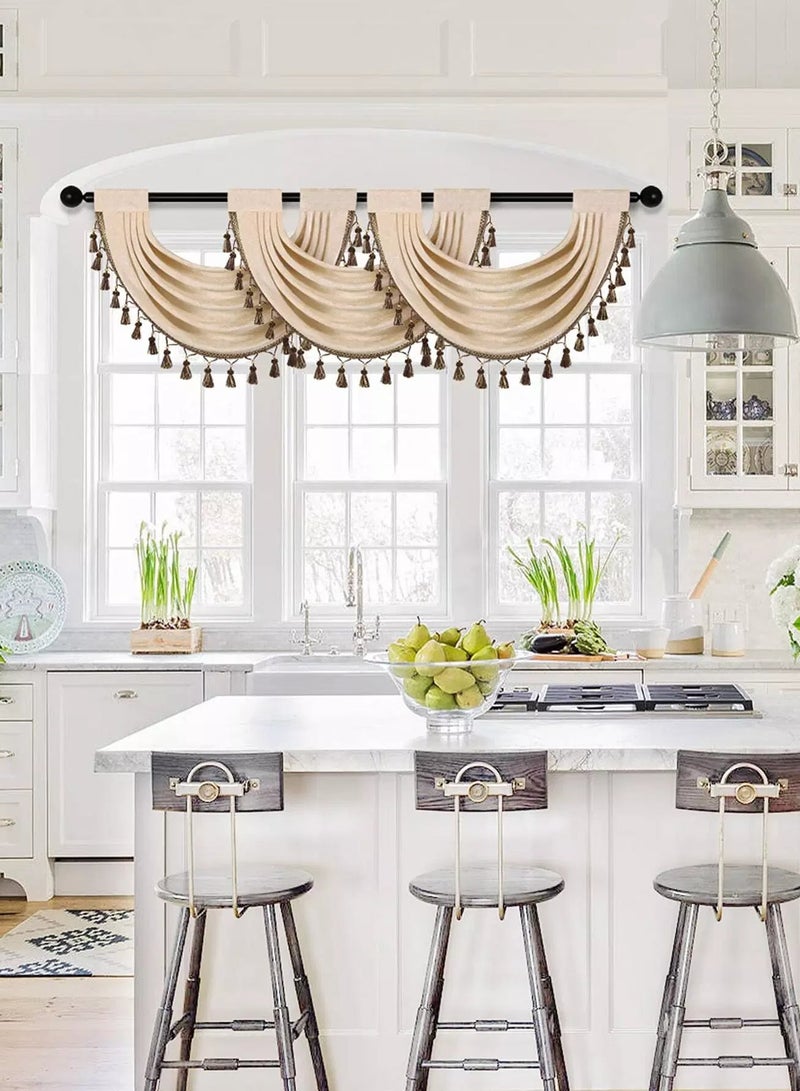 1pc Solid Color Rod Pocket Valance  - Image 5
