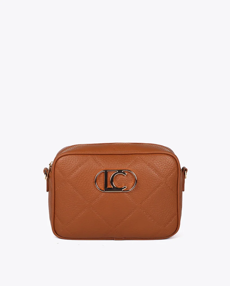 Lola Casademunt Monogram Diamond Oval Logo Faux Leather Crossbody