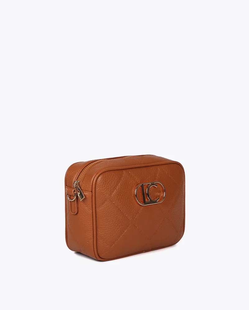 Lola Casademunt Monogram Diamond Oval Logo Faux Leather Crossbody