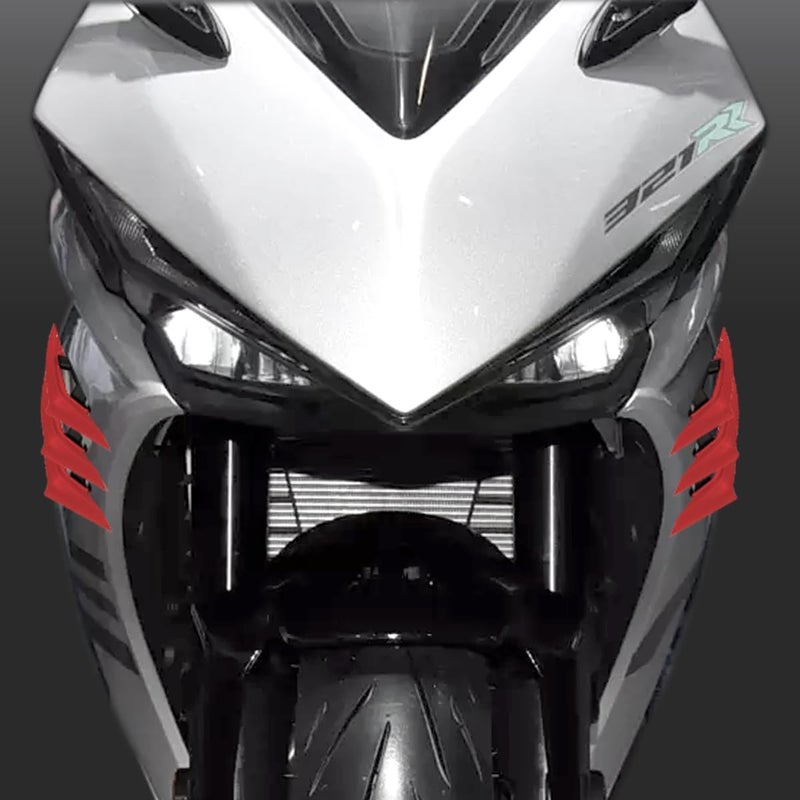 GONAMA Universal Motorcycle Side Winglet Aerodynamic Wing Spoiler Helmet Fairing Winglets Side Spoiler Deflector Air Wing Kit Aerodynamic Wing Spoiler Helmet Wings Bike Helmet Spoiler (RED) - Image 3