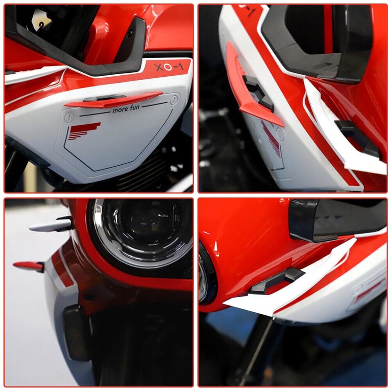 GONAMA Universal Motorcycle Side Winglet Aerodynamic Wing Spoiler Helmet Fairing Winglets Side Spoiler Deflector Air Wing Kit Aerodynamic Wing Spoiler Helmet Wings Bike Helmet Spoiler (RED) - Image 2