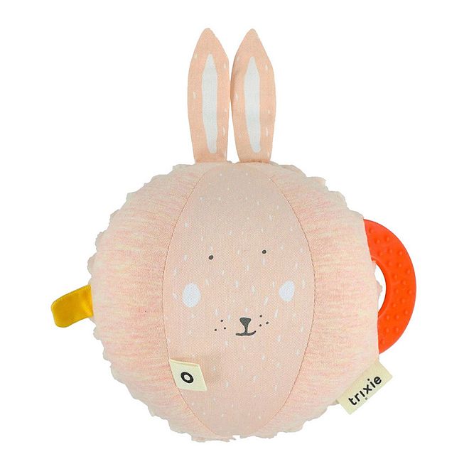 Trixie Mrs. Rabbit Activity Ball for Babies, Soft Peach, Sensory & Motor Skills Development, Safe Teething Toy, 0M+