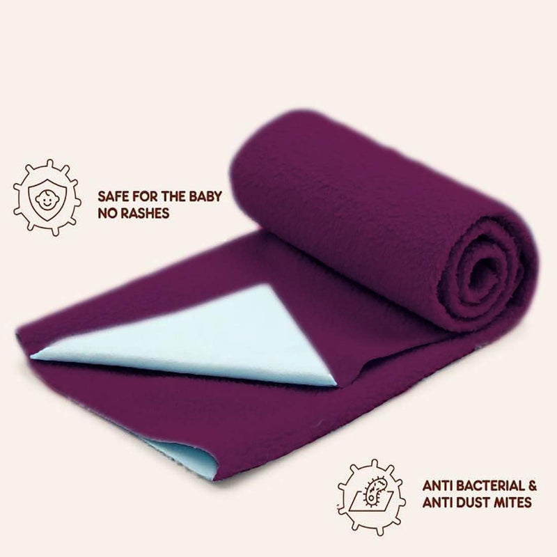 Edenwald Waterproof Quick Dry Sheet for Baby | Quick Dry Sheet for Baby Large Size | (Plum_Large (140cm x 100cm) - Image 2