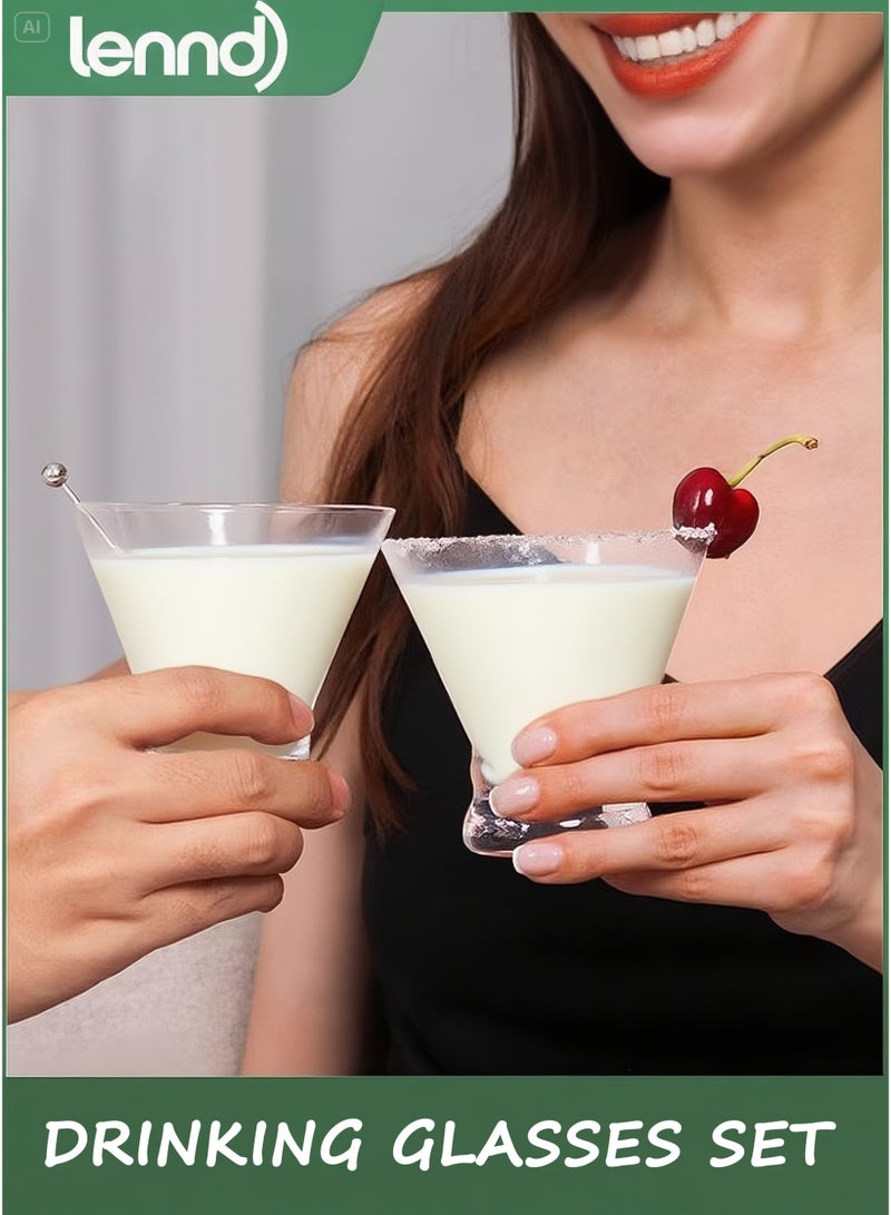 LENND Drinking Glasses Set 250ml of 4 Lead-Free,Stemless Water Glasses,Juice Glass, Mixed Drink Glasses,Kitchen Water Glasses Cup,suitable for coffee, juice, milk - Image 4