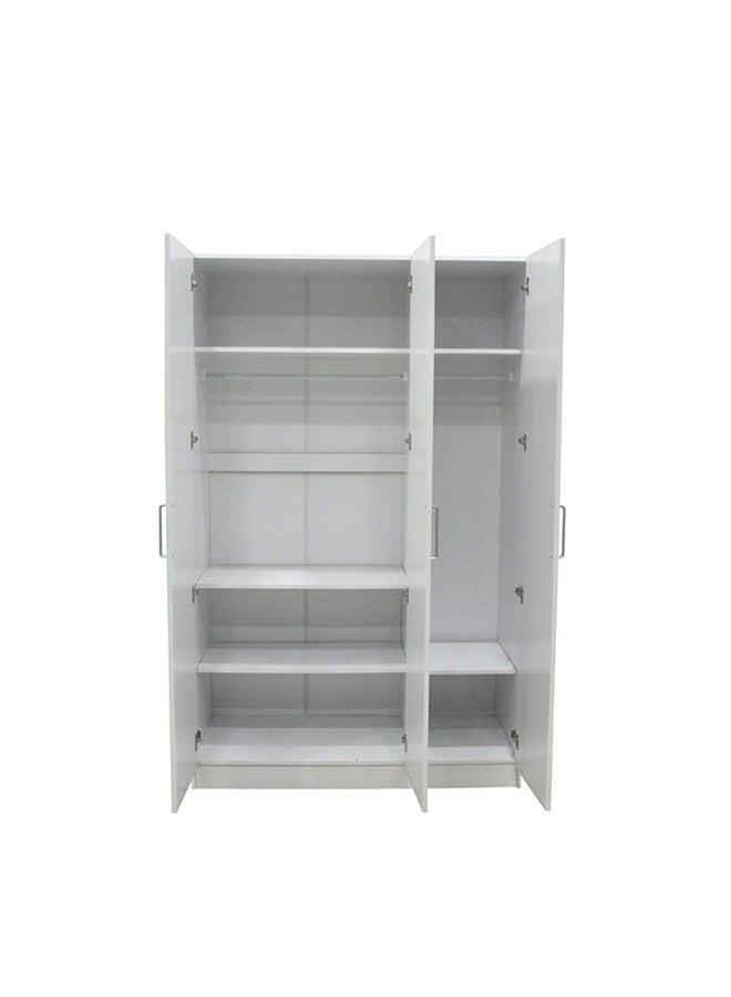 DANUBE HOME Supreme 3-Door Wardrobe With Mirror For Hanging Clothes Extra Sturdy Rack Storage Organiser Modern Design Space Saving Cabinets For Bedroom - White - Image 3
