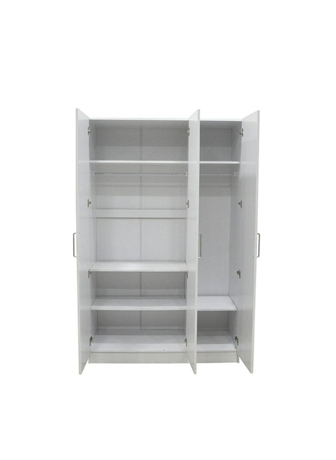 DANUBE HOME - Supreme 3-Door Wardrobe With Mirror For Hanging Clothes Extra Sturdy Rack Storage Organiser Modern Design Space Saving Cabinets For Bedroom - White - Image 1