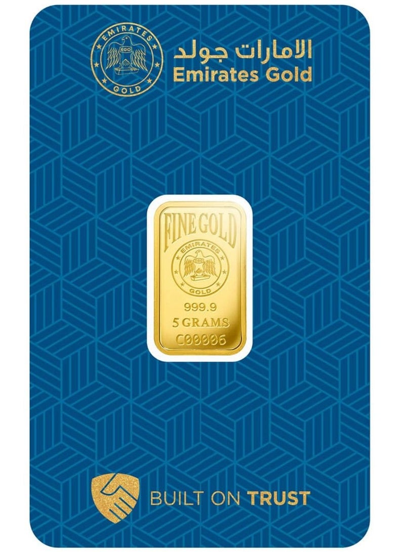 EMIRATES GOLD 24 Karat (999.9) 5 grams Gold Bar (with invoice) - Image 2