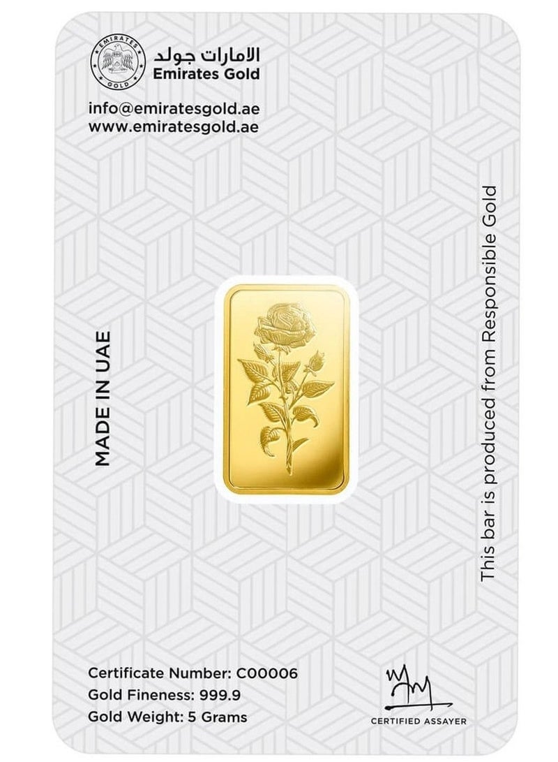 EMIRATES GOLD 24 Karat (999.9) 5 grams Gold Bar (with invoice) - Image 3