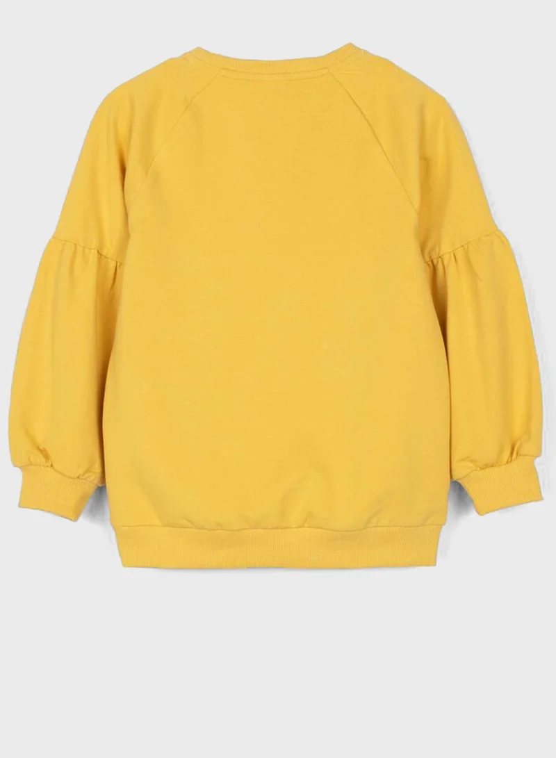 Zippy Kids Graphic Puss Sleeve Sweatshirt