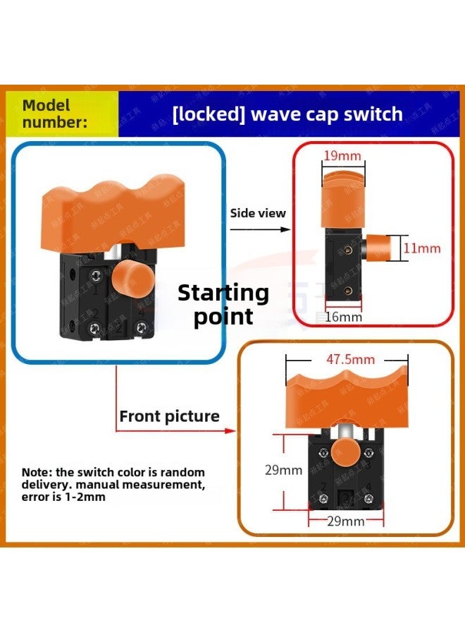 16 Aircraft Drill Putty Mixer Stirring Drill Accessories Auxiliary Handle Switch Handle Rear Handle Handle Handle-Color: Wave Cap Switch  - Image 1