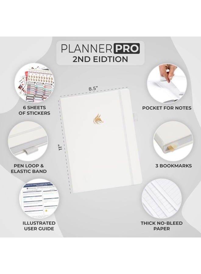 Clever Fox Planner PRO 2nd Edition – Undated Weekly Agenda Planner for Setting Goals, Tasks & Time Management – Life Organizer with To-do Lists & Habit Trackers – Large Format, 8.5x11″ (White) - Image 2