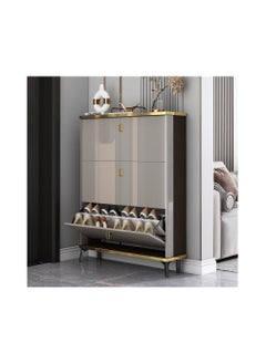 AWD Stood Wooden Shoe Cabinet Double Layer Tipping, Shoe Cabinet Organizer, Double Layer Shoes Racker, Shoe Storage Cupboard for Entrance, Bedroom, Living room, Entry way, Home Organizing.  - Image 2