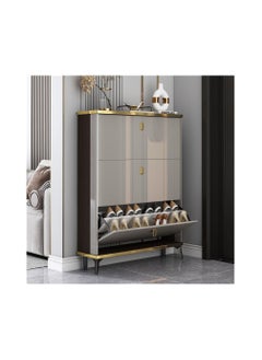 AWD Stood Wooden Shoe Cabinet Double Layer Tipping, Shoe Cabinet Organizer, Double Layer Shoes Racker, Shoe Storage Cupboard for Entrance, Bedroom, Living room, Entry way, Home Organizing.  - Image 3