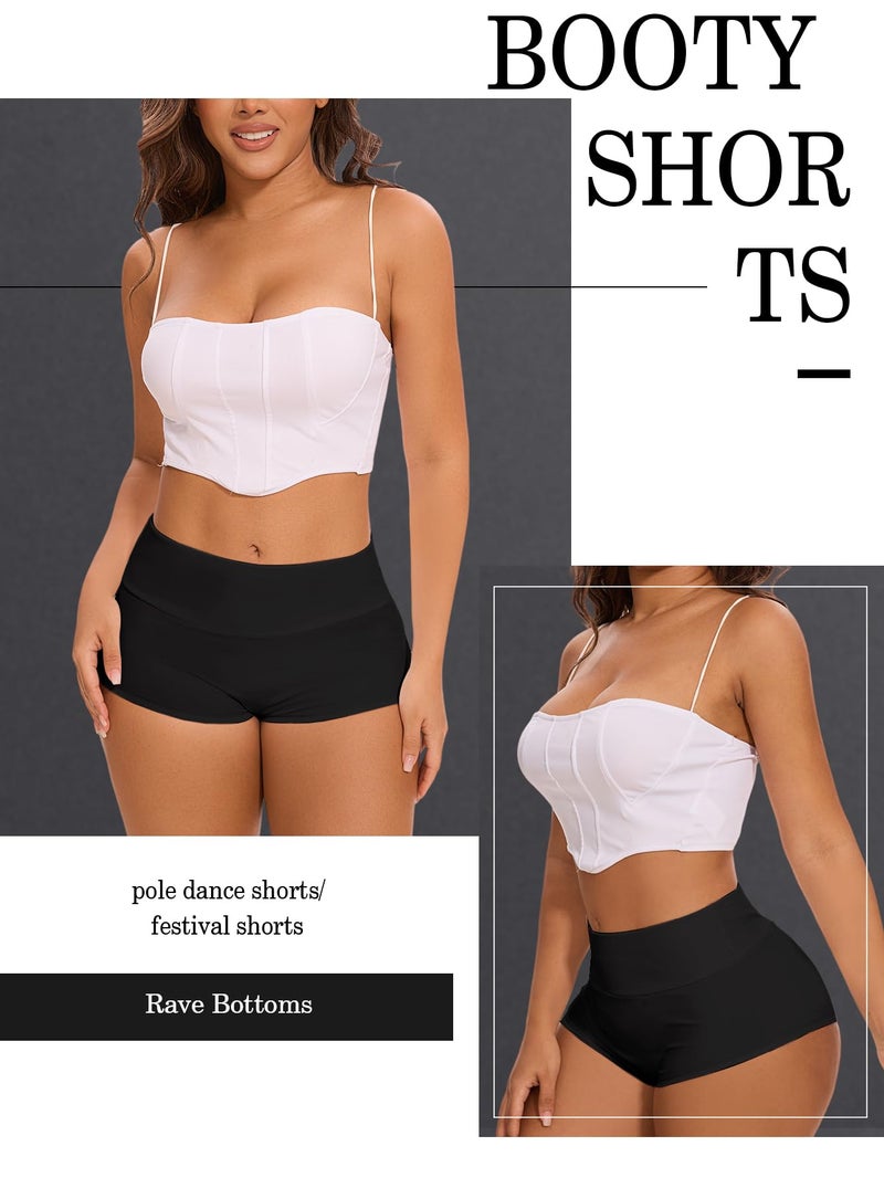 Boudaner Women's High Waist Yoga Shorts Gym Workout Booty Dance Hot Pants Athletic Butt Lifting Sports - Image 3