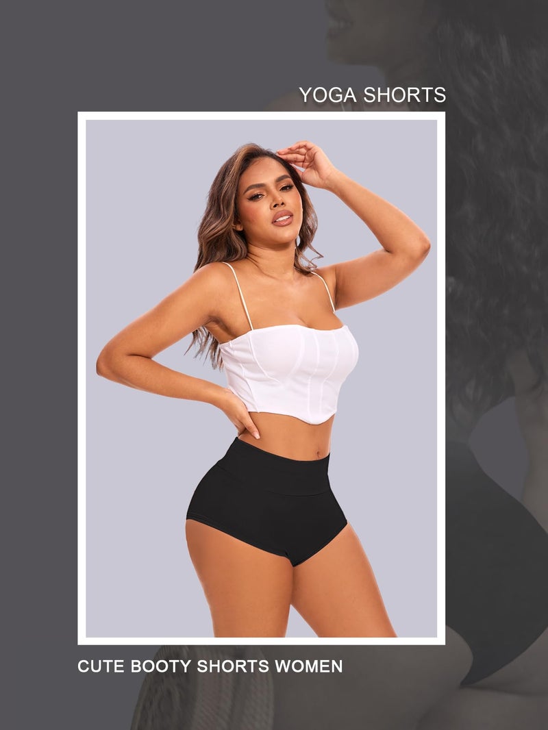 Boudaner Women's High Waist Yoga Shorts Gym Workout Booty Dance Hot Pants Athletic Butt Lifting Sports - Image 4