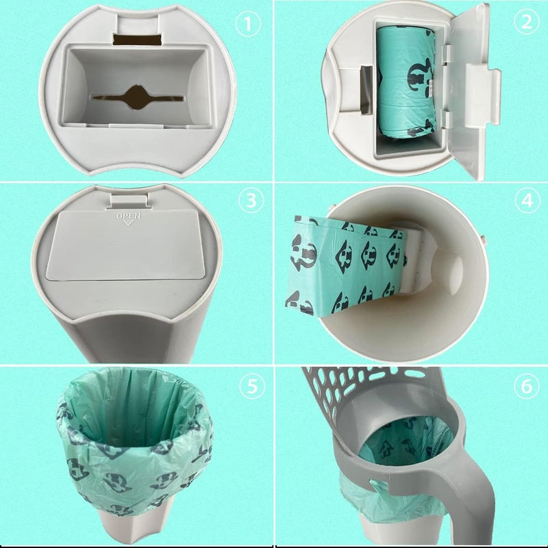Esamploe Cat Litter Scoop,Cat Litter Scooper with Trash Container,Removable Cat Litter Scoop Holder，Portable Litter Scooper with Holder Provides 150 Garbage Bags，Cat Scooper&Cat Litter Disposal System In One - Image 5