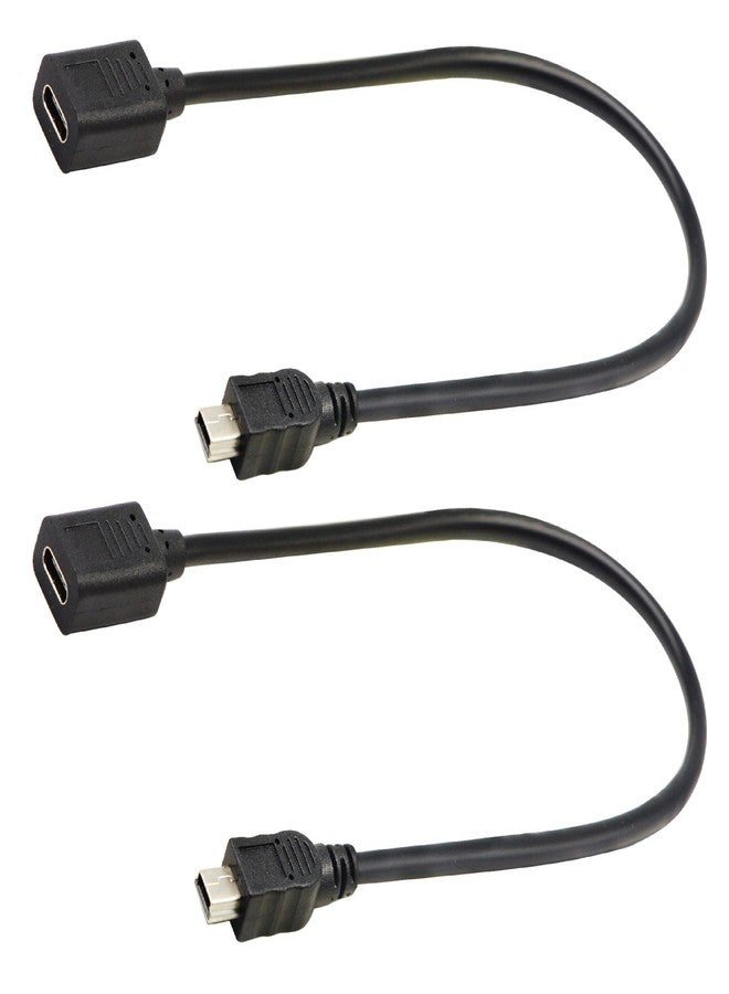 zdyCGTime 2-Pack USB 2.0 Type-C Female to USB Mini B Male Extension Cable, 30CM - Image 1