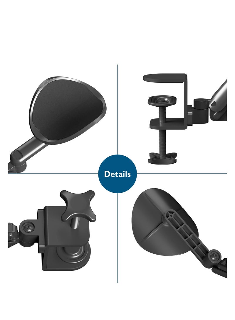 Captaintech Computer Arm Rest for Desk, Ergonomic Arm Rest Support Extender for Desk Armrest Pad Rotating Elbow Rest Holder, Aluminum Extendable & Adjustable Arm Rest Holder (Black) - Image 5
