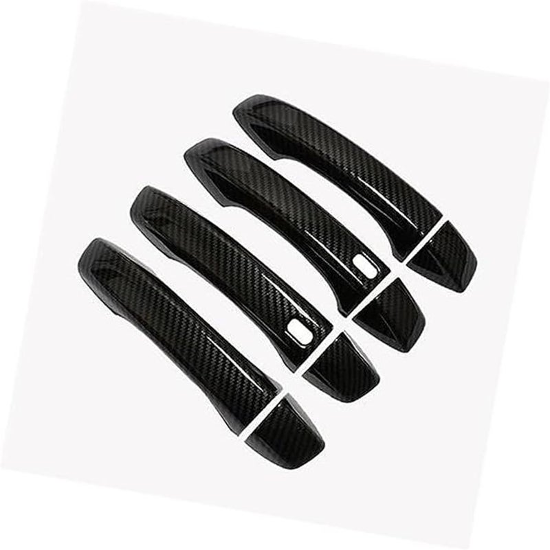 MG ZS 2017 2022 Carbon Fiber Chrome Car Door Handle Covers Black Carbon 2 Buttons - Image 1