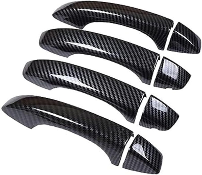MG ZS 2017 2022 Carbon Fiber Chrome Car Door Handle Covers Black Carbon 2 Buttons - Image 4