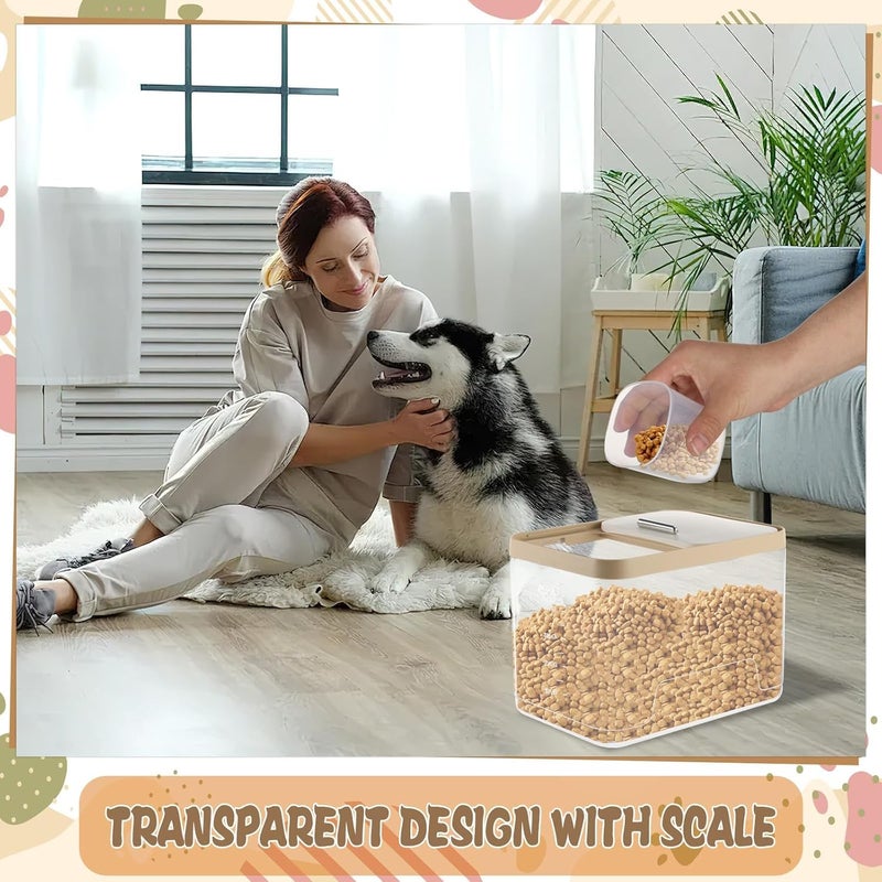 KASTWAVE Modern practical shape Airtight Pet Food Storage Container for Dog, Cat, Bird - Clear 10 lbs Large Capacity Bin with Measuring Mark, 2 Scoops, Moisture-Proof, Stackable & Easy-Clean Container for Dry Food Flexible varied design - Image 3
