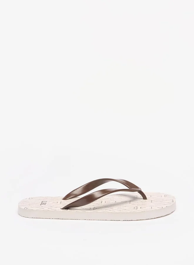 ال بي ال من شو اكسبرس Men's Geometric Print Flip Flops