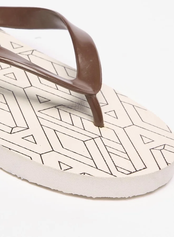 ال بي ال من شو اكسبرس Men's Geometric Print Flip Flops