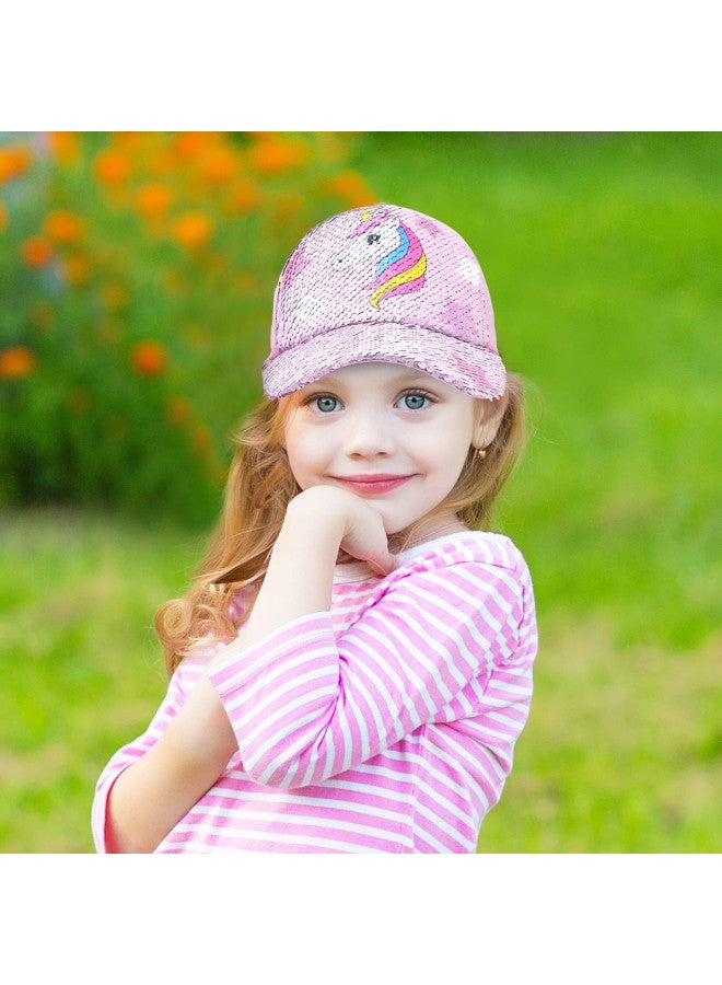 WAWSAM Kids Baseball Hat Unicorn Baseball Cap for Toddler Trucker Hat for Girls Ages 4-8 Adjustable Snapback Cap Pink - Image 3