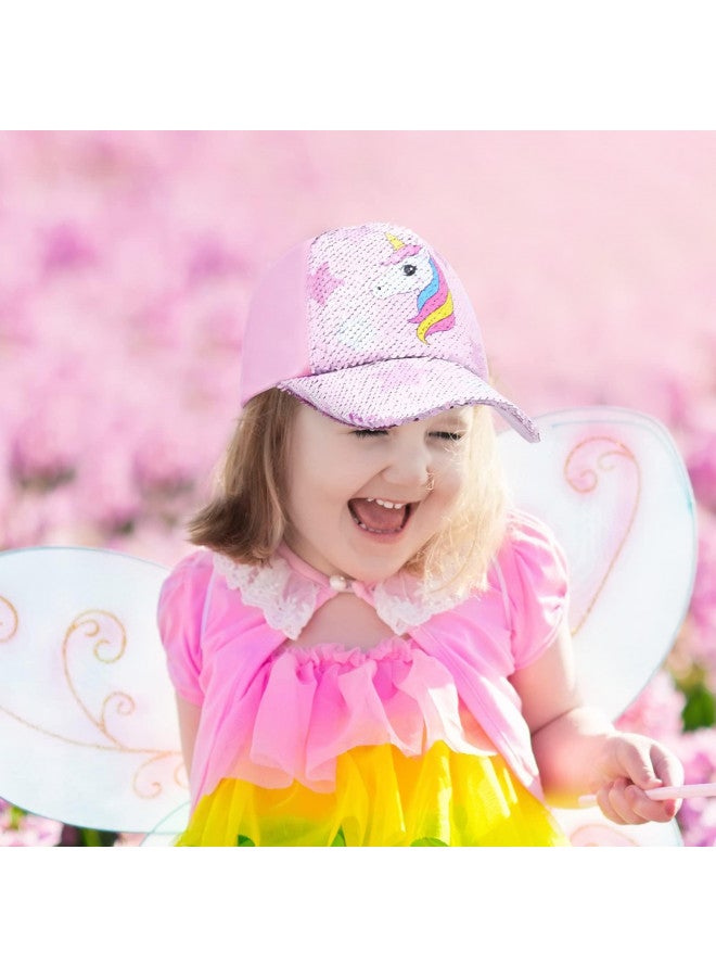 WAWSAM Kids Baseball Hat Unicorn Baseball Cap for Toddler Trucker Hat for Girls Ages 4-8 Adjustable Snapback Cap Pink - Image 4