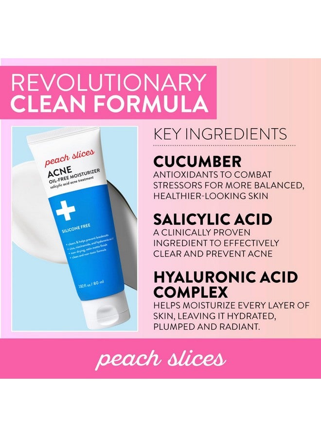 Peach Slices | Acne Oil-Free Moisturizer | Satin Matte Finish | 0.5% Salicylic Acid | Hyaluronic Acid | Prevents Breakouts | Pore Minimizing | Clear Skin | Silicone Free | Face Moisturizer | 2.8 oz - Image 3