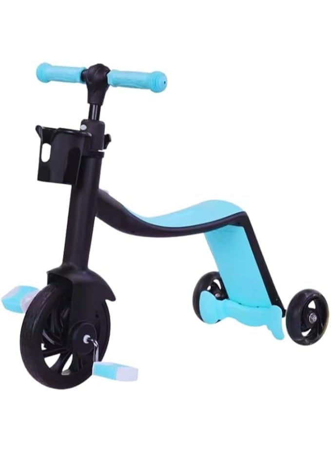 vGRASSP 3-in-1 Kids Balance Bike with Convertible Pedals, Blue Kids Tricycle Ride-On Bike, Convertible Toddler Balance Bike and Scooter, Three-Wheel Kids Riding Toy for Balance and Coordination - Image 1
