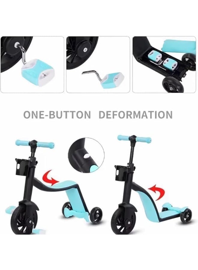 vGRASSP 3-in-1 Kids Balance Bike with Convertible Pedals, Blue Kids Tricycle Ride-On Bike, Convertible Toddler Balance Bike and Scooter, Three-Wheel Kids Riding Toy for Balance and Coordination - Image 5
