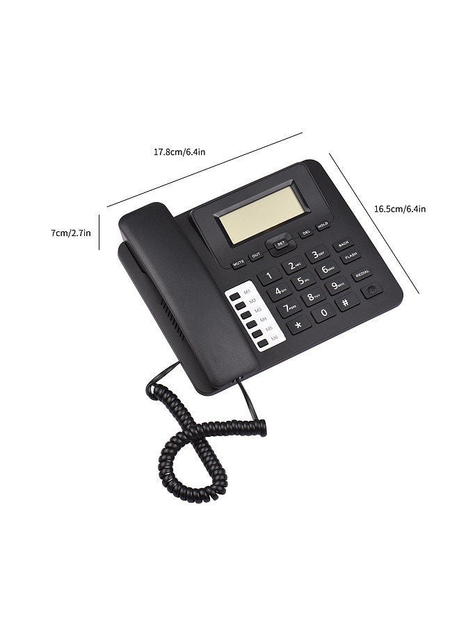 Generic Black Corded Phone Desk Landline Phone Telephone DTMF/FSK Dual System Support Hands-Free/Redial/Flash/Speed Dial/Ring Volume Control Built-in IC Chip High Quality Sound Real-time Date  - Image 4