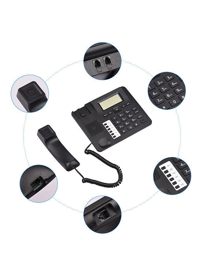 Generic Black Corded Phone Desk Landline Phone Telephone DTMF/FSK Dual System Support Hands-Free/Redial/Flash/Speed Dial/Ring Volume Control Built-in IC Chip High Quality Sound Real-time Date  - Image 2