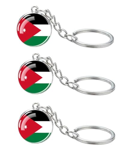 LLBFHH 3 Pcs Jordan Flag Key Chain,Cool Keychain for Car Keys, Stainless Steel Keyrings & Keychains,Used for Home Decoration, Jewelry Hanging Decorations. - Image 1