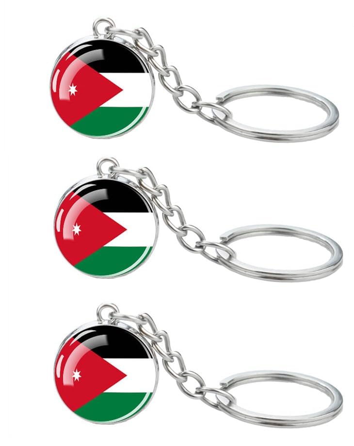 LLBFHH 3 Pcs Jordan Flag Key Chain,Cool Keychain for Car Keys, Stainless Steel Keyrings & Keychains,Used for Home Decoration, Jewelry Hanging Decorations. - Image 2
