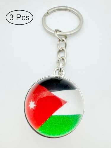 LLBFHH 3 Pcs Jordan Flag Key Chain,Cool Keychain for Car Keys, Stainless Steel Keyrings & Keychains,Used for Home Decoration, Jewelry Hanging Decorations. - Image 3
